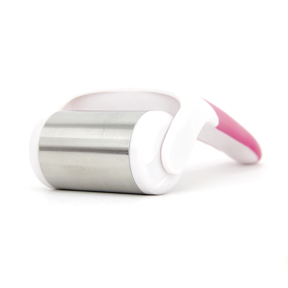

Amazon hot Skin care cooling Freeze face soothing and sunburned globe derma roller face body massager Stainless Steel ice roller, White