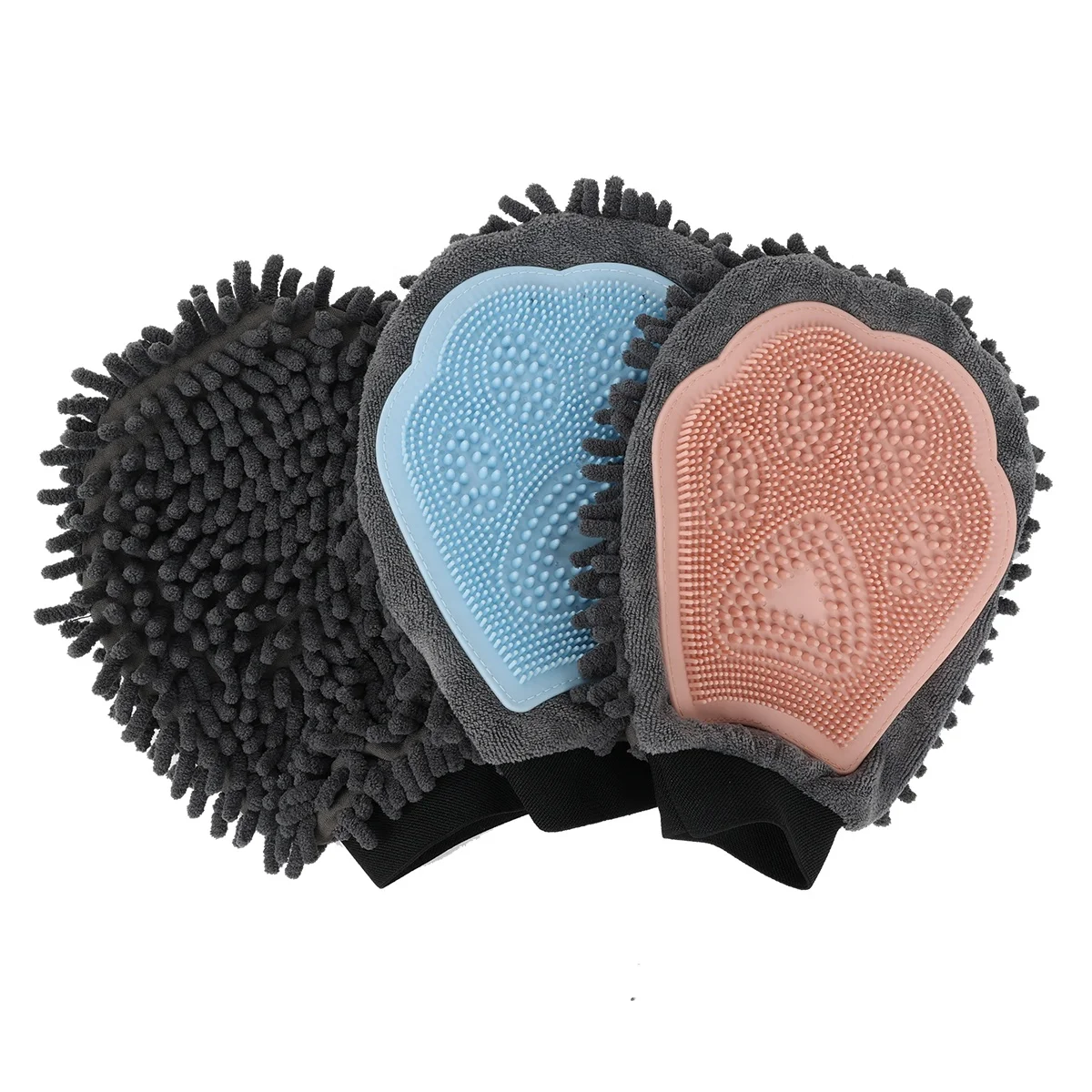 

Factory Wholesale Multifunction Double Sided Cat Hair Remover Glove Dog Pet Cleaning Grooming Glove