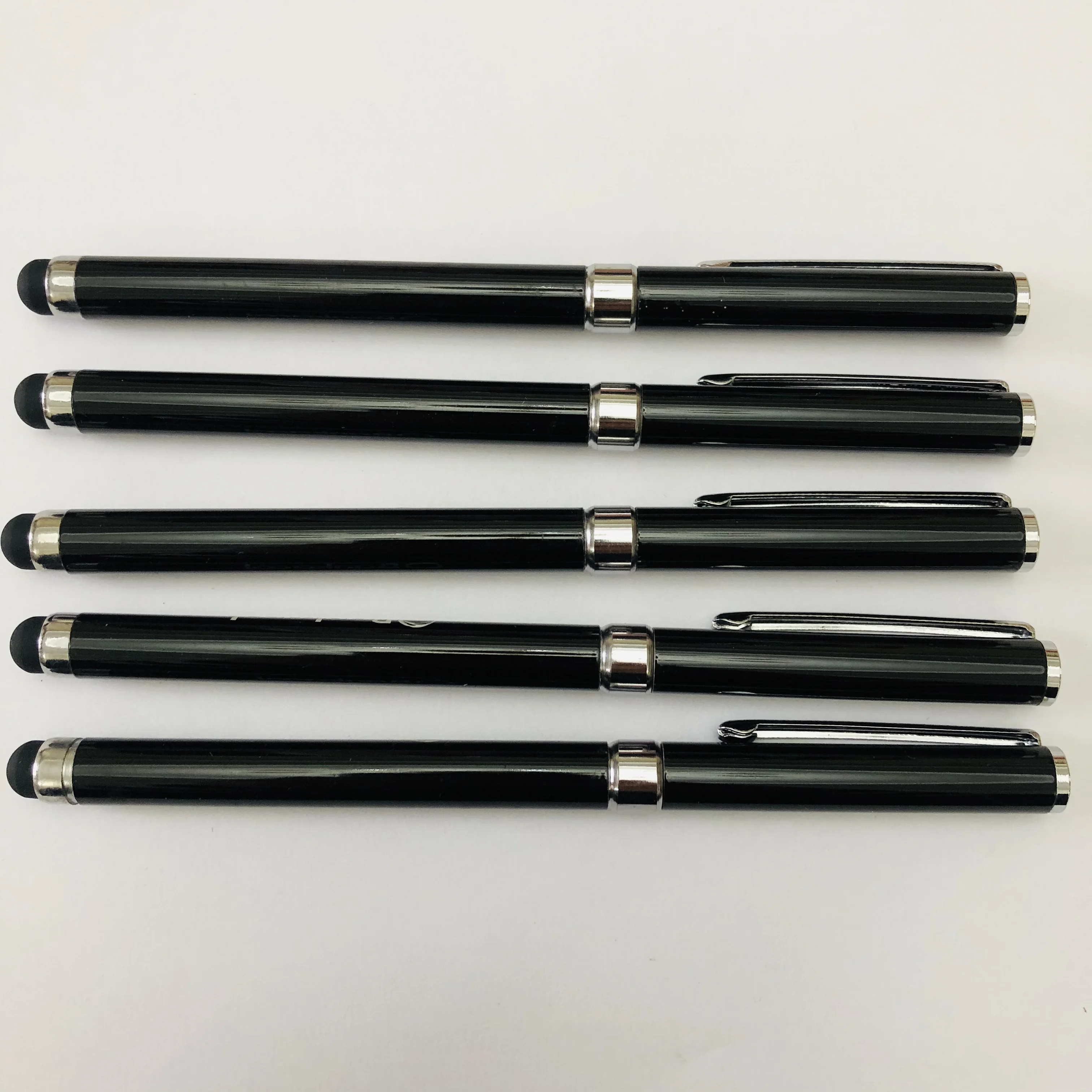 

Hot sales high quality advertisement black metal pen promotional ball point pen with stylus brand custom logo