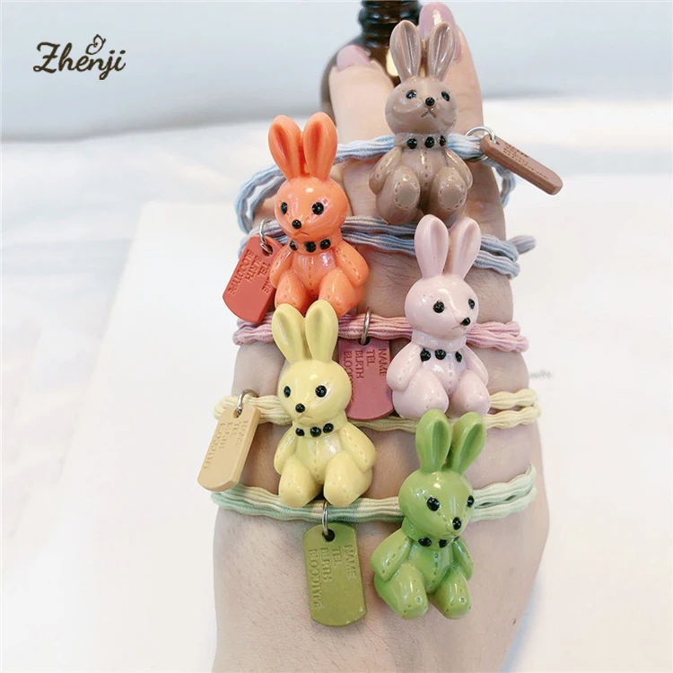 

Free Shipping cute acrylic rabbit hair band Korean high elastic bunny rubber hair ties hair accessories