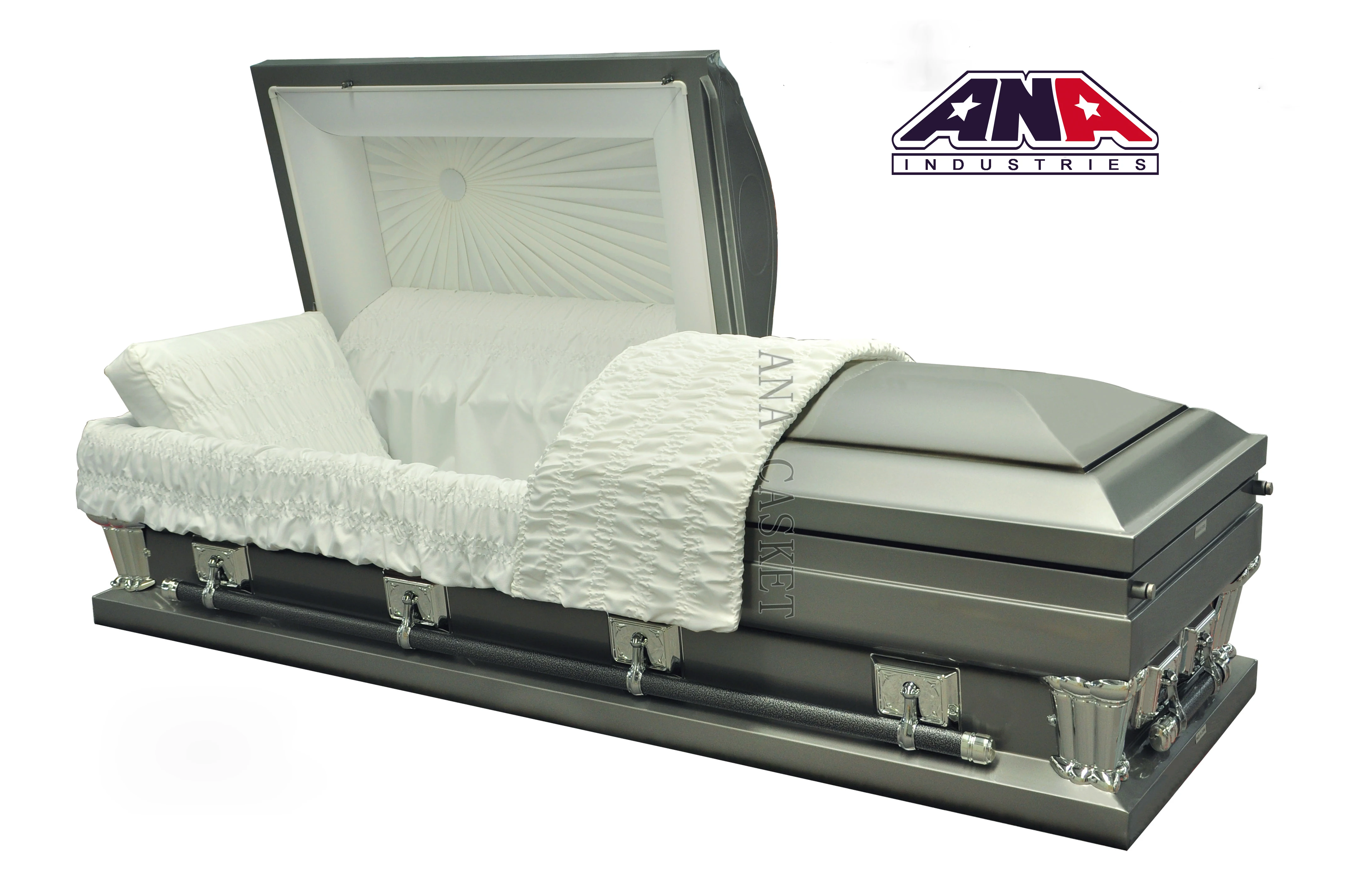 ana 葬礼用品美式大号金属超大殡葬棺材和棺材
