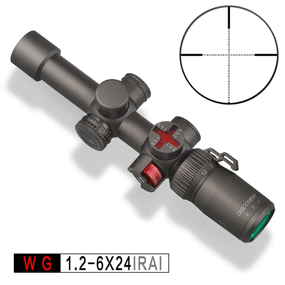 

New Discovery WG 1.2-6X24 IRAI Compact Rifle Scope Tactical Telescope 25.4MM Tube Outdoor Hunting Shooting Sights for PCP Airgun