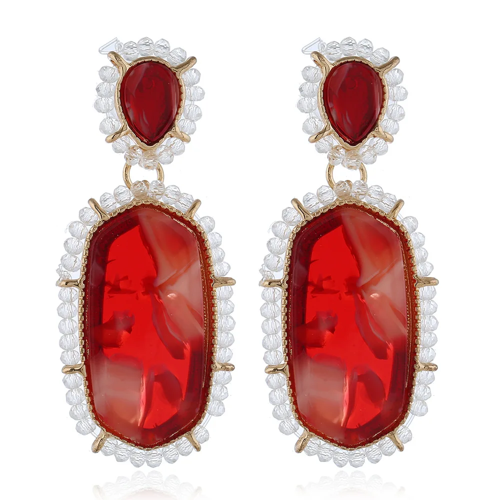 

Wholesale Custom Acrylic Diamond Earrings Women Crystal Earrings, Colorful