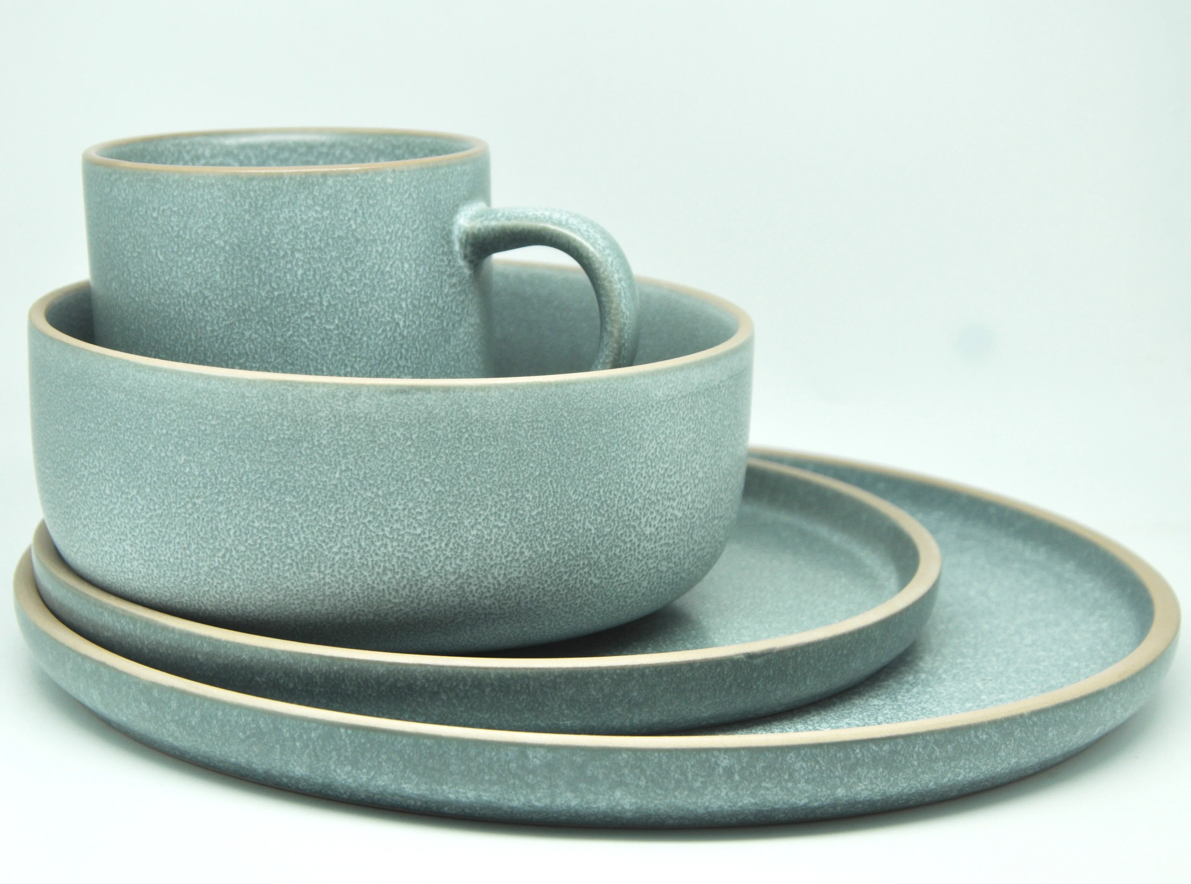 彩色釉面石器陶瓷餐具套装,定制陶瓷餐具套装