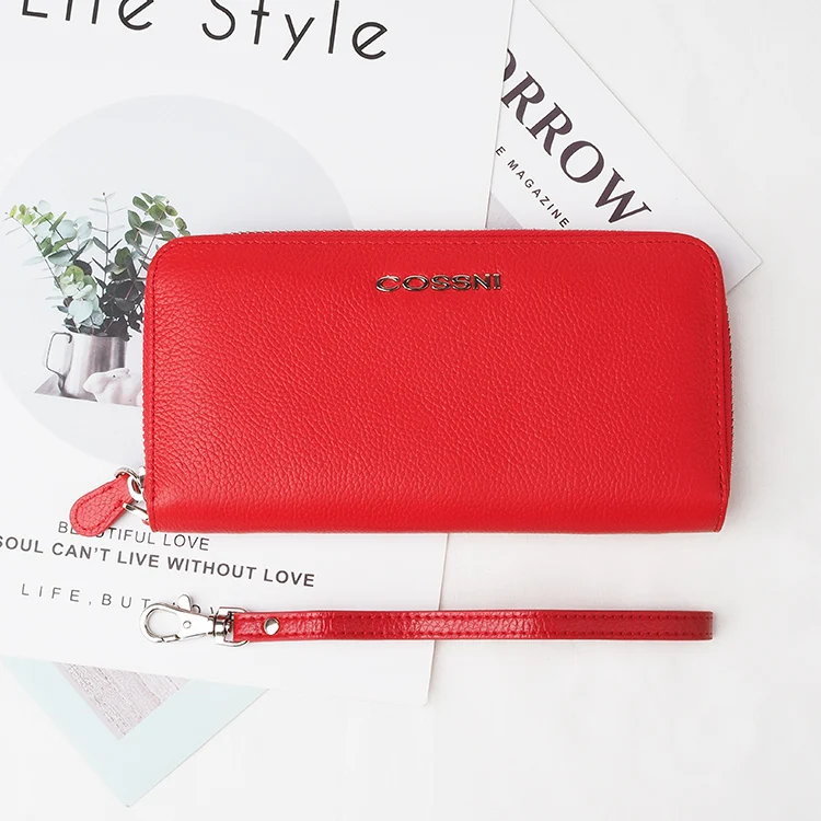 

hot selling amazon high capacity waxy leather wallet women clutch mobile wallet well organizer, Customized color