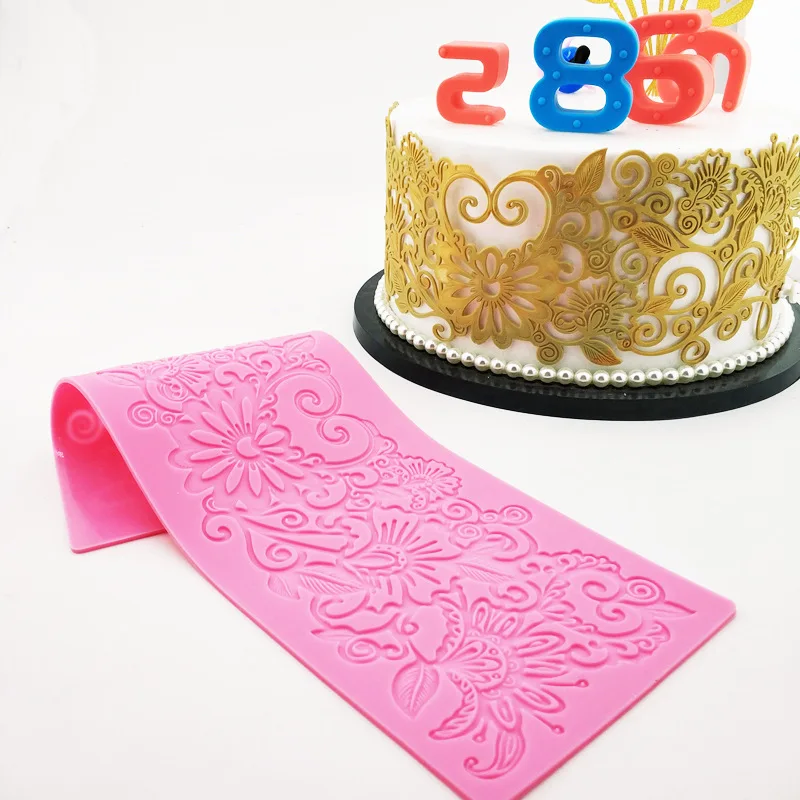 

Wholesale Cake Decorating Tools Flowers Silicon Lace Molds Lace Mat Silicon Mold