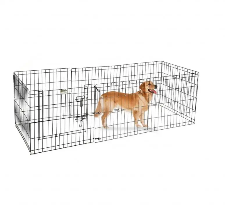 

Metal Fence Pet Puppy Play Pen Exercise Cage 8 Panels Dog Pen