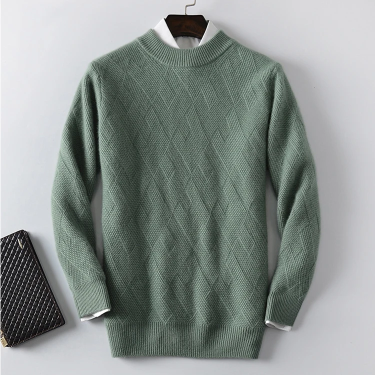 

100% pure cashmere warm men crew neck sweaters sweaters custom logo custom sweater, Customized color