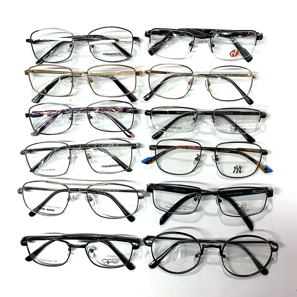 

Cheap hot sell mixed assorted ready stock eye glass eyewear metal eyeglasses optical frames for shop, Mixed colors