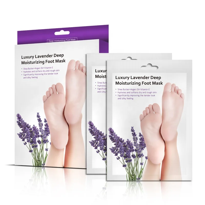 

Lavender foot mask, deep moisturizing make baby skin foot mask sock foot exfoliation peeling mask, White