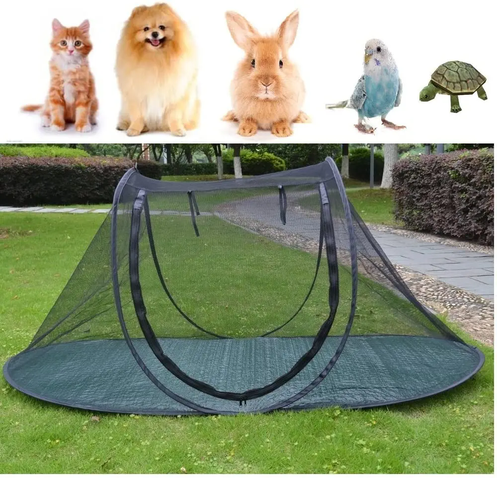 

Pet Camping Tent Playpens Cage for Dogs Cats - Birds Parrots Playpens House Small Animal Indoor/Outdoor Play Tent Shelter, Black