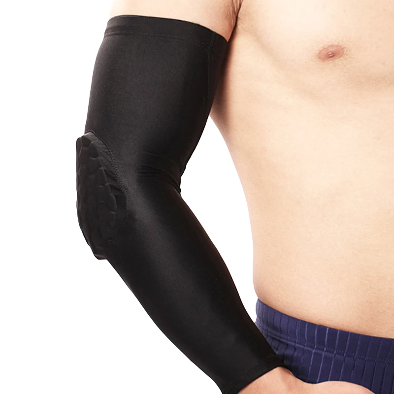 

Hot sell honeycomb elbow support compression sleeve arm sleeve padded, Black