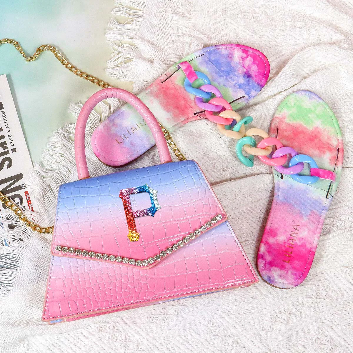 

2020 New women handbags and purse square heel sandals women hand bags and sandals for ladies, 8 colors