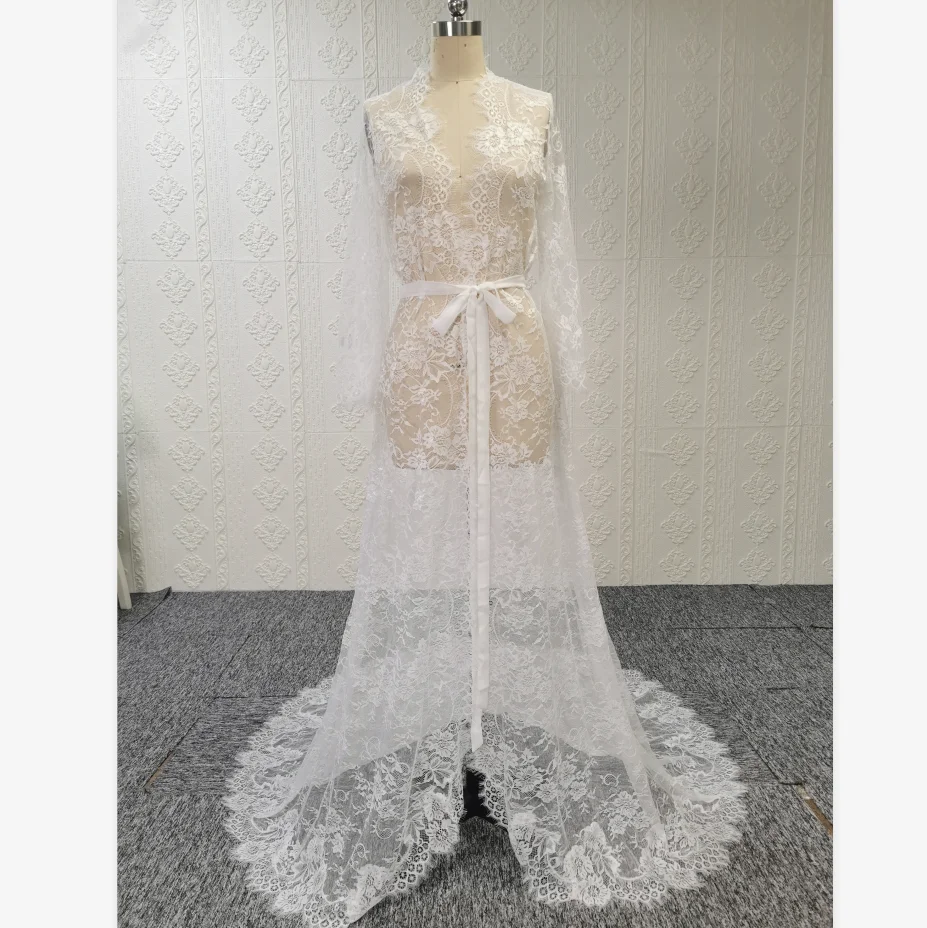 

custom size bridal robes long sleeve lace sexy night gowns for wedding
