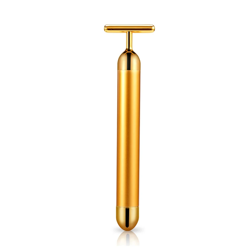 

24k gold t shape beauty stick thin face golden stick to pull tight skin beauty bar