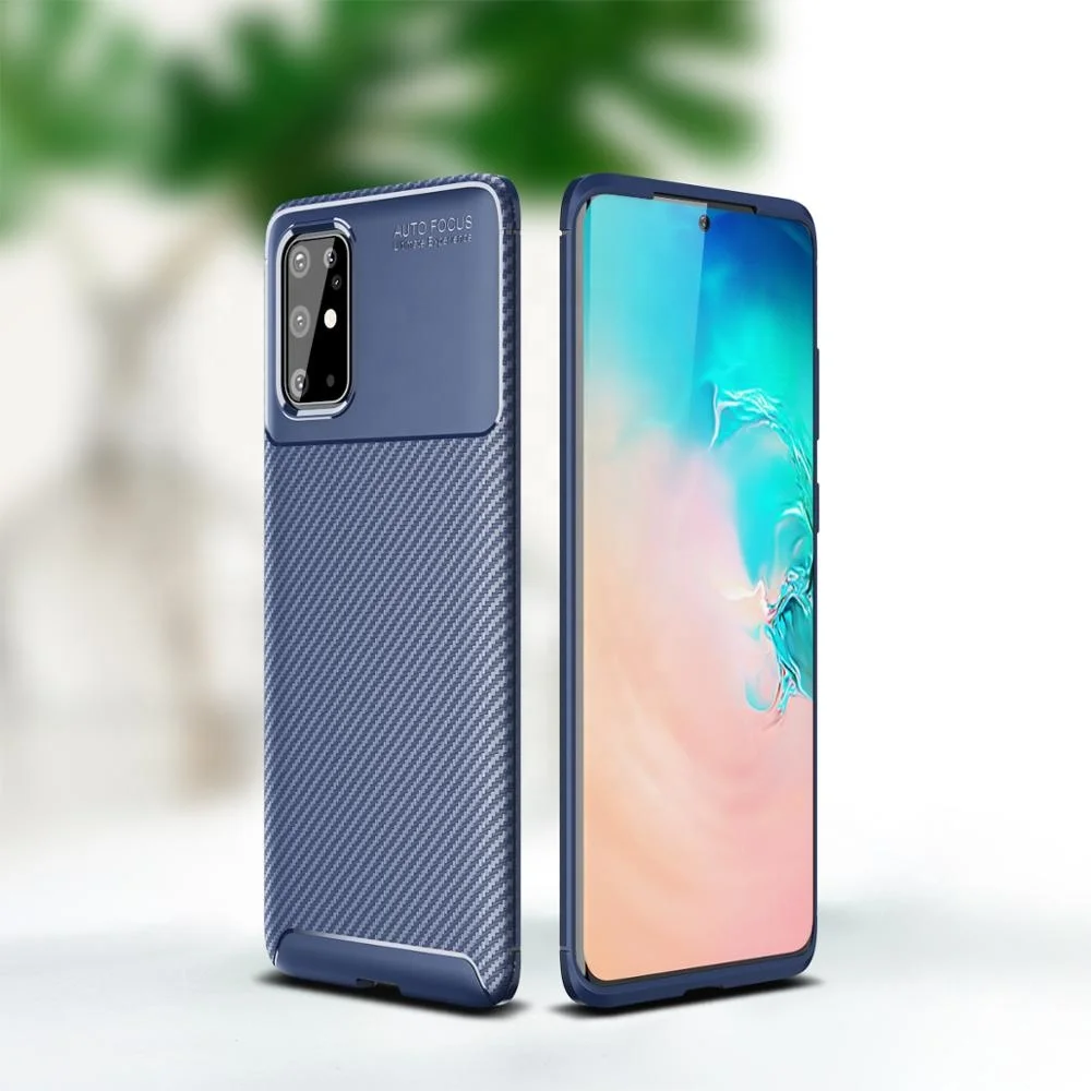 

For Samsung S20 TPU Case, Drop Resistance Carbon Fiber Cellphone Case for Samsung S20 Pro S20 Ultra Cover, Black, brown, blue