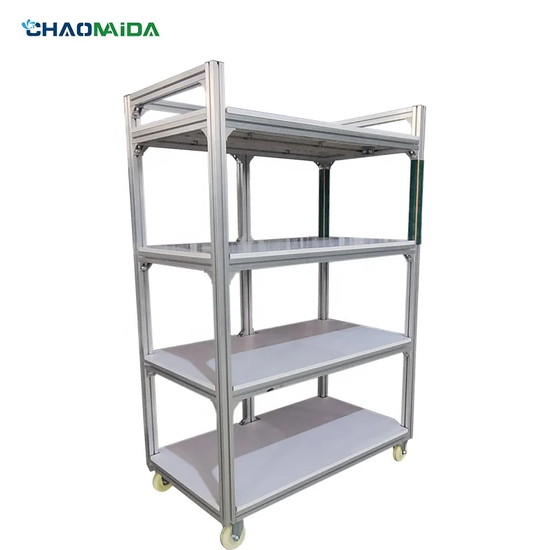 

Aluminum alloy multilayered cart Workshop material flow Fire prevention board trolley gardening carts