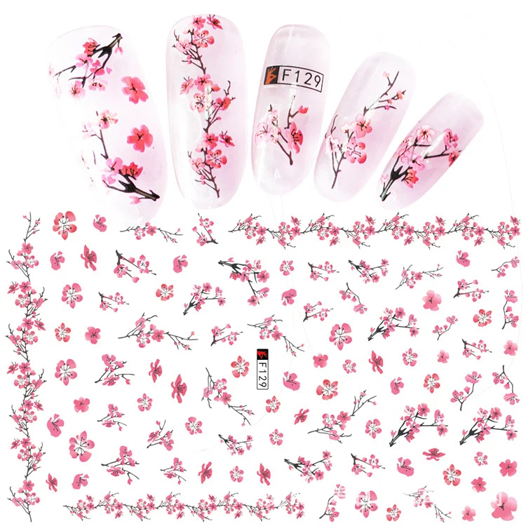 

Wholesale Cherry Blossoms Nail Art Japanese Tree Sakura Nail Decals