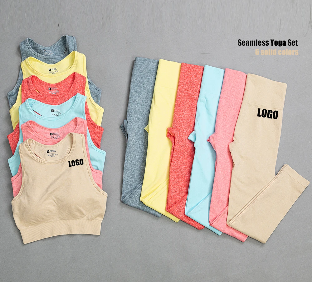 

Gym Clothing Womens 2 Piece Outfit Seamless Yoga Set Sports Bra and High Waisted Workout Leggings Set Fitness Apparel, Can do as your require