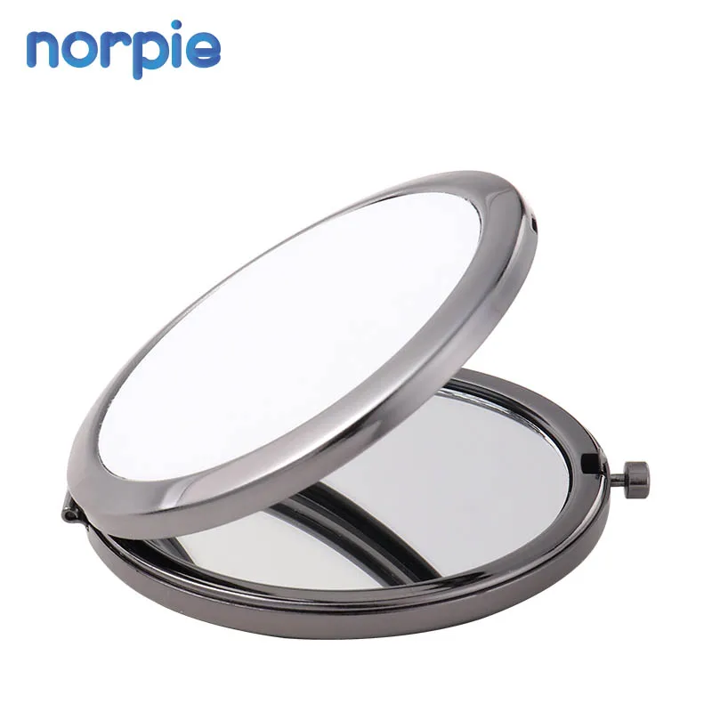 

Makeup Tool Mirror Cosmetic Pocket Mirror Metal Sublimation Compact Mirror, Black