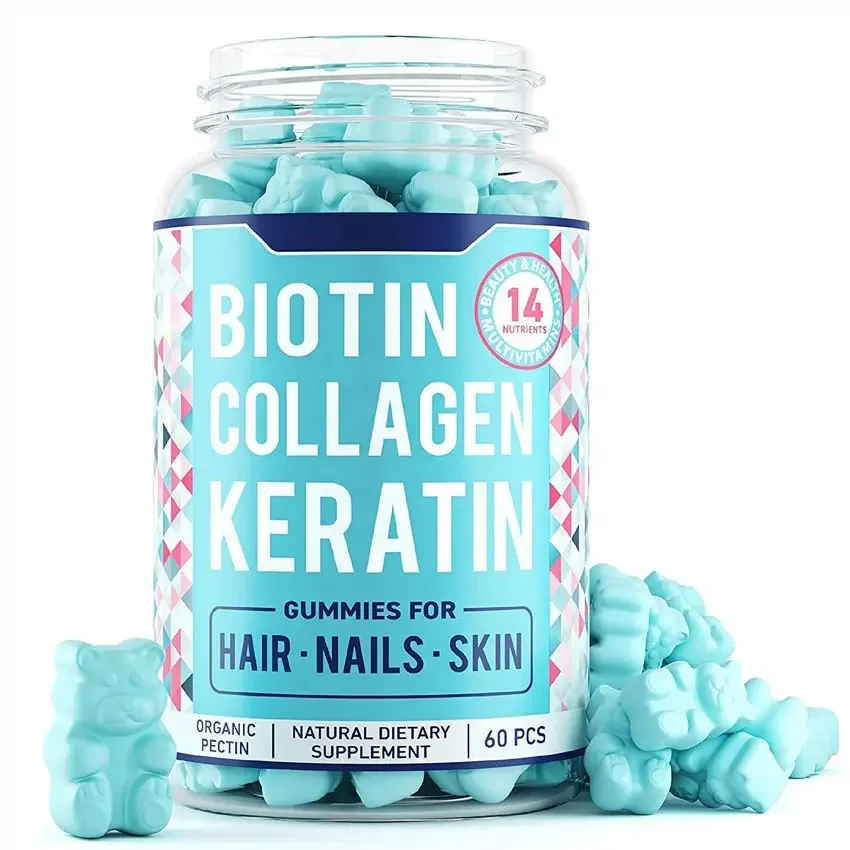 

Ready To Ship Biocaro Halal Vegan Biotin Gummies Collagen Supplements Hair Gummy Vitamins For Hair Skin And Nails