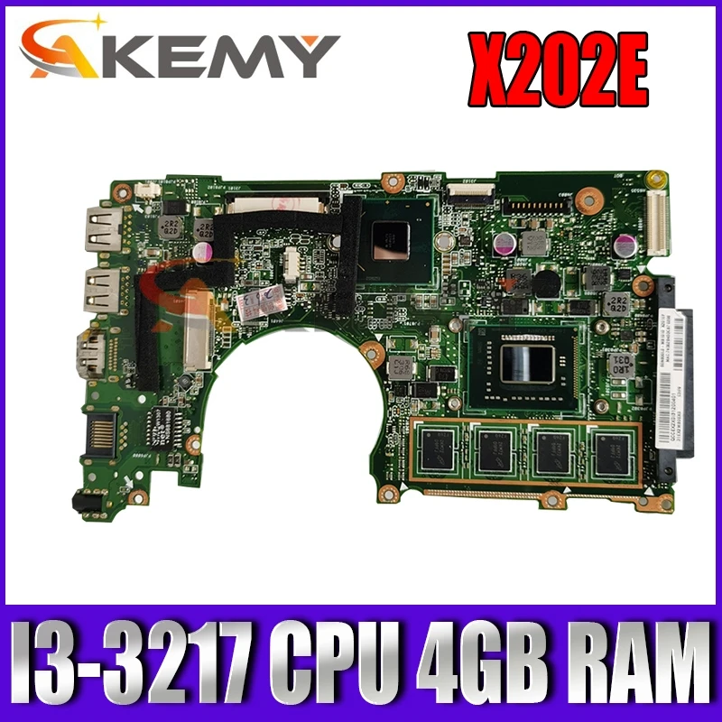

X202E I3-3217 CPU 4GB RAM Mainboard For ASUS X201E X201EP Q200E S200E Laptop Motherboard X202E Mainboard X202E Motherboard Test