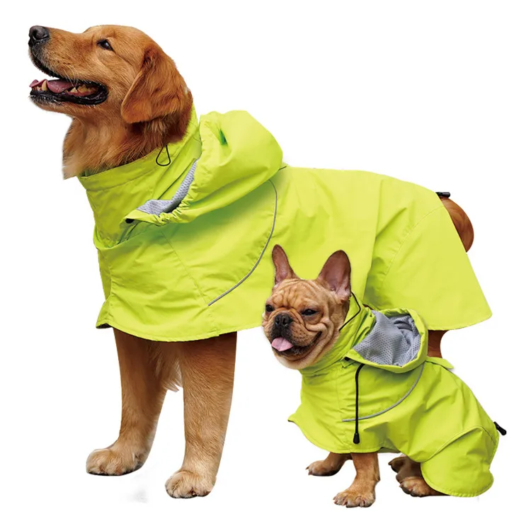 

Hot Sale Fashion Adjustable Lightweight Rain Jacket Waterproof Poncho Hoodies Large Medium Small Dogs Clothes Pet Dog Raincoat, As picture