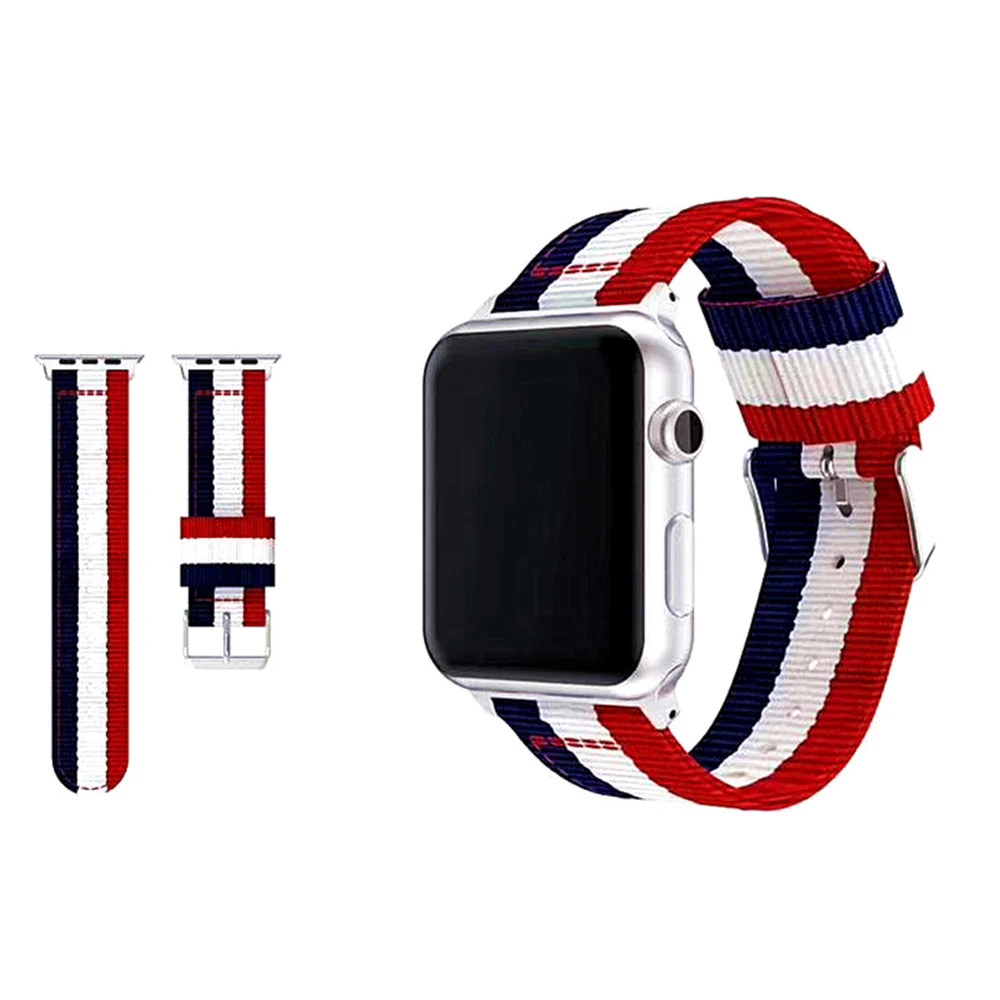 

Nylon Breathable Canvas Sport Strap Watch Band For Apple Watch 44mm/41mm/45mm/38mm iWatch Series 7/6/SE/5/4/3/2 Bracelet, Multi color