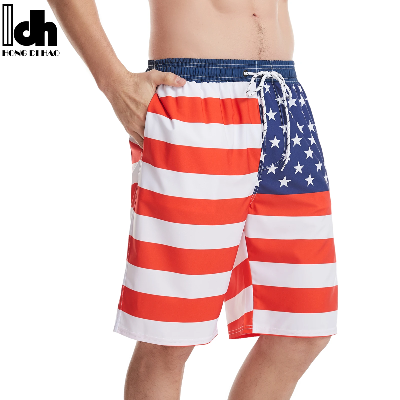 

OEM custom fashion printing national flag quick dry mens swim trunks swim beach short, Custom color