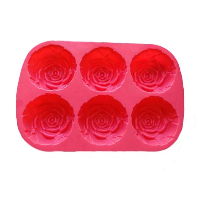 

DIY cake mold 6 large rose silicone cake mold Rice Cake Mould Handmade Soap Mould