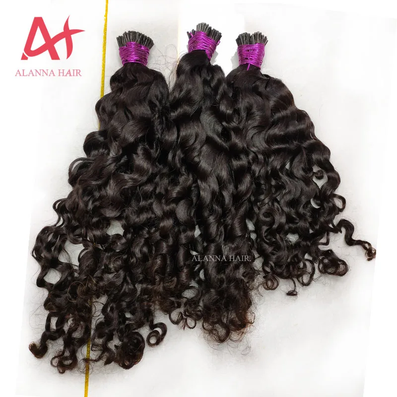 

New Arrival Deep Curly I Tip Raw Virgin Hair, 100% Human Virgin Raw Cambodian Loose Deep Wavy Curly I Tip Hair Extension