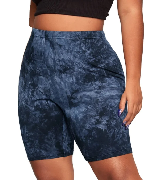 

Latest design Women Fashion Sports Girls Outdoor Sports Blue Tie Dye Bike Shorts