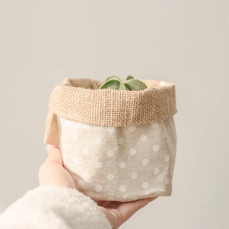 

Nordic Style Jute Double Layer Multifunctional Storage Bag Plant Flower Pot Cover, Customized