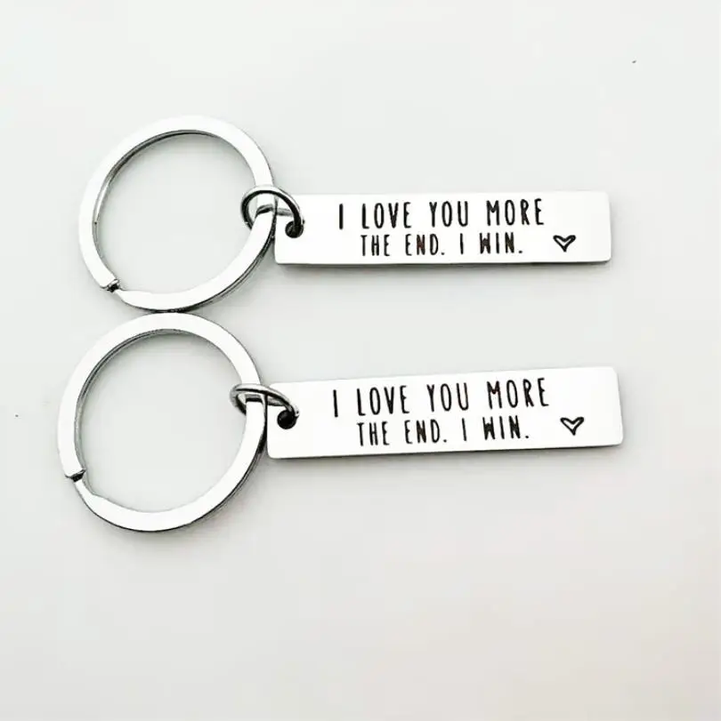 

I Love You More / Most The End I Win keychain valentines day gift Girlfriend Boyfriend Husband Wife Gift