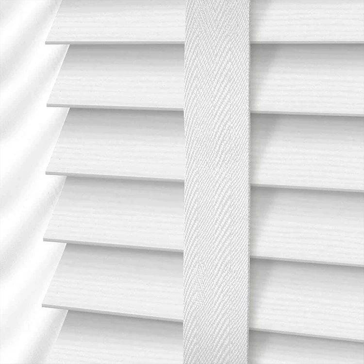 

Luxury Look 50mm Slats White Grey Fittings Included Faux Wood Window Tape Venetian Blinds, Customer's request