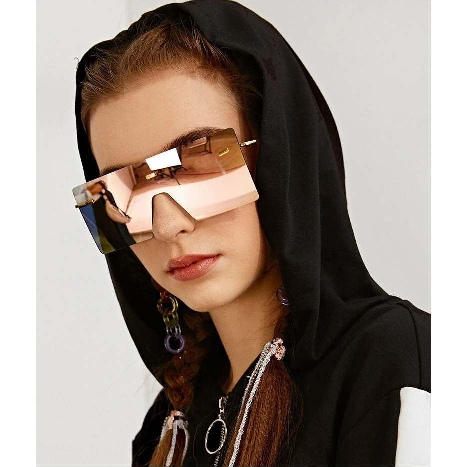 

Sunglasses Square Rimless Shades Oversized Sunglasses, Custom color
