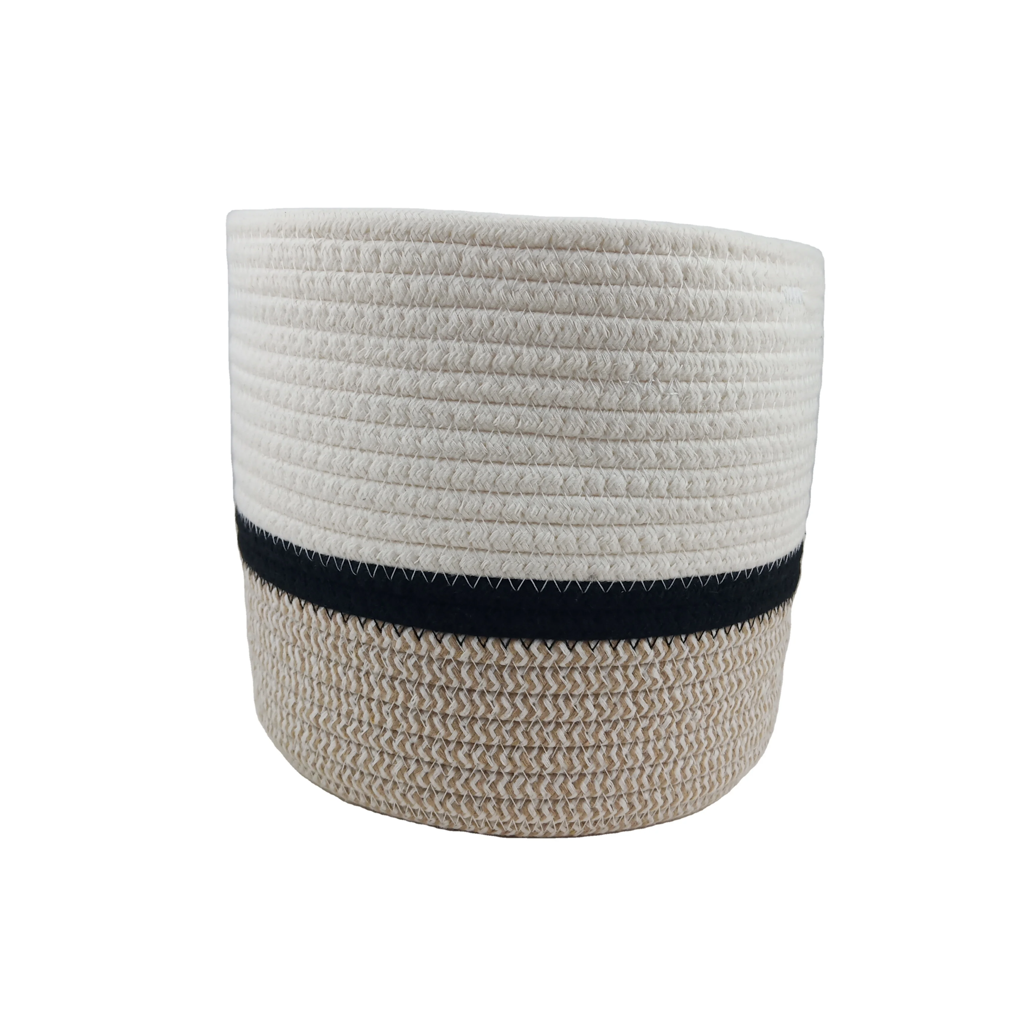 

Cotton rope plant basket woven home decor basket with handles Plant Hangers Rope Hanging Planter Woven Hanging Planter, Customized color