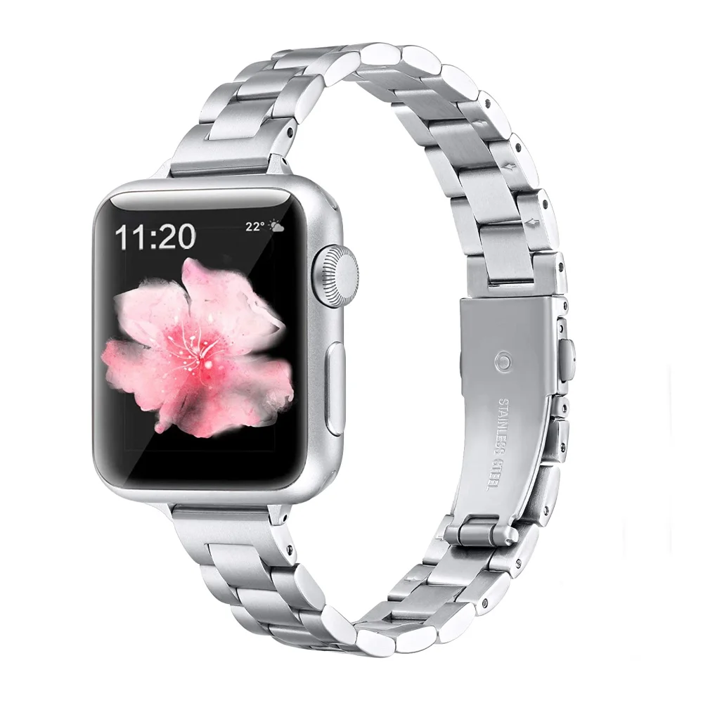

Stainless Steel Strap 14mm Metal Watch Band Link Bracelet Watchband Replacement Bracelet Watch Strap for apple watch series