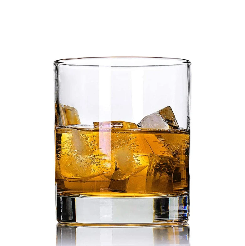 

Perfect for Old Fashioned Cocktails Thick Weighted Bottom Rocks Crystal Whiskey Glasses Cups, Transparent