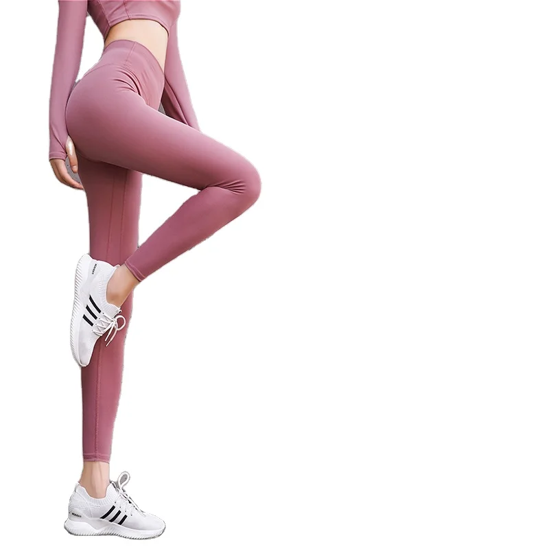 

Women Peach Hips European And American Yoga Pants Naked Feel Repair Body Double-sided Grinding Hair Stretch Fitness Pants