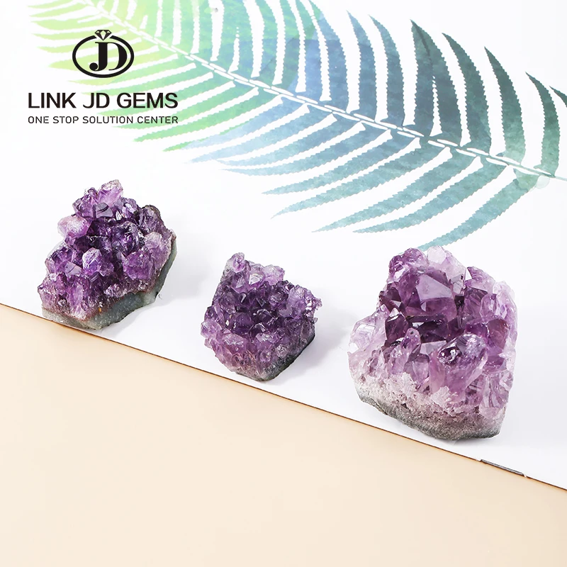 

Natural Stone Decoration Ornament Raw Amethyst Cluster Quartz Purple Crystal Healing Stones Specimen for Home Decoration Crafts