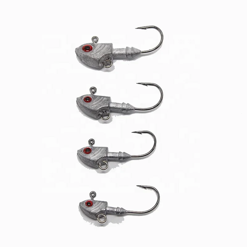 

Factory sell colorful lead head hook fly fishing hooks for perch fish fishing jig hook, 5 colors