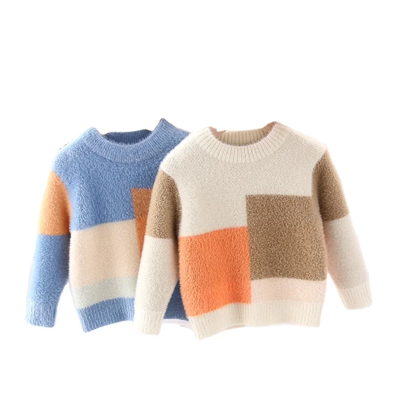 

Plus Velvet Children Plaid Printing Shirts Spring Autumn Korean Style Long Sleeve Sweater Fashion Printing Pattern Kids CLothes