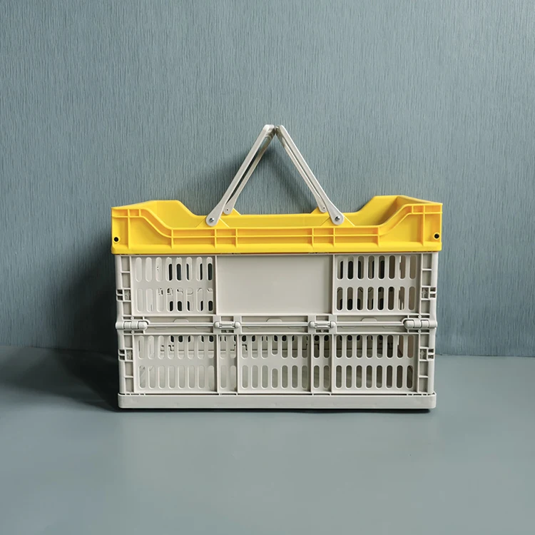 

New Design Convenient Plastic Collapsible Crate Plastic Folding Shopping Basket for Supermarket Food Safety Testing