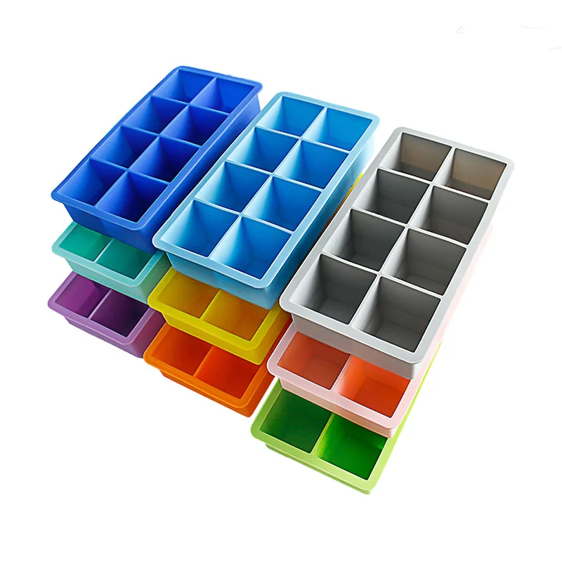 

Food Grade Bpa Free Flexible Reusable Non-Sticker Durable 8 Cavity Silicone Molds Ice