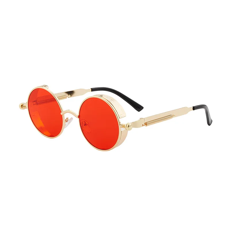 

UV400 Mirror Round Glasses Wholesale Retro Colors Steampunk Sunglasses