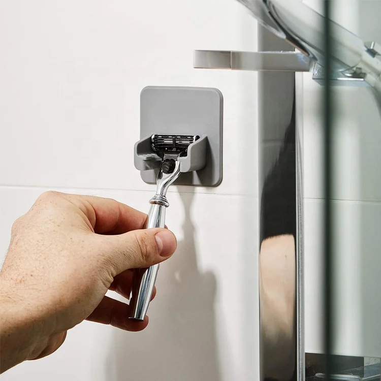 
Waterproof Silicone Bathroom Shaver Holder Wall Hanging Shower Razor Holders  (1600071429969)