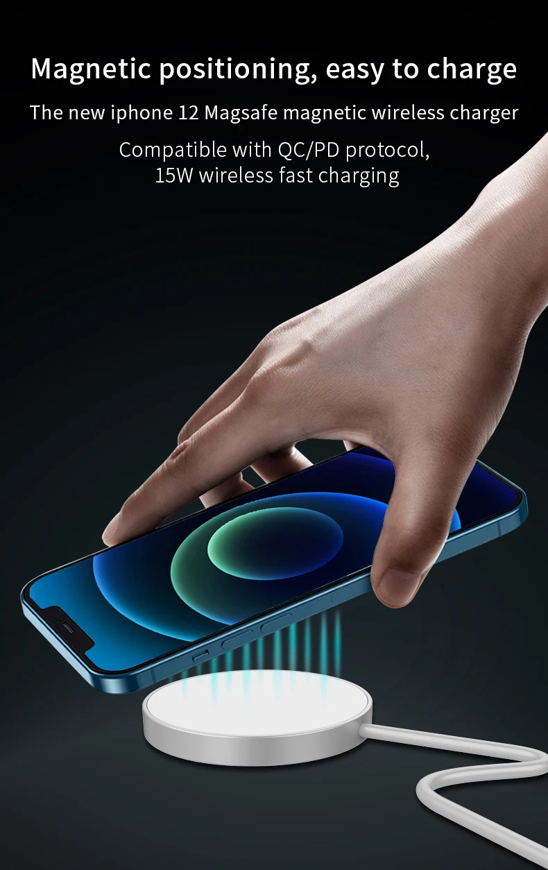 
Machine Round Phone Fast Magnet WirEless Charger Magnetic For iPhone 12 