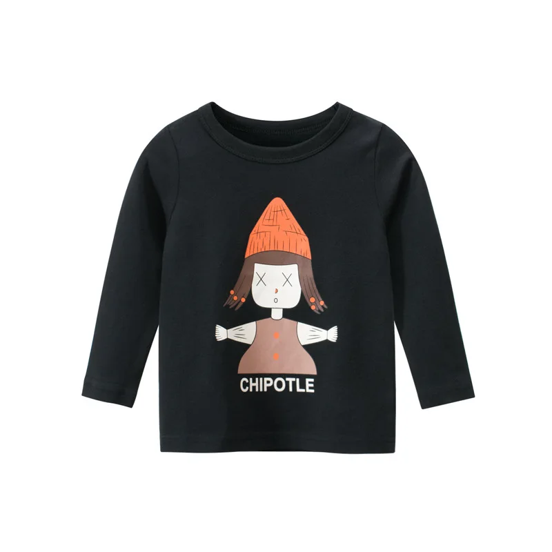 

custom logo baby girl kids cotton tshirt black fashion printing tshirts kids