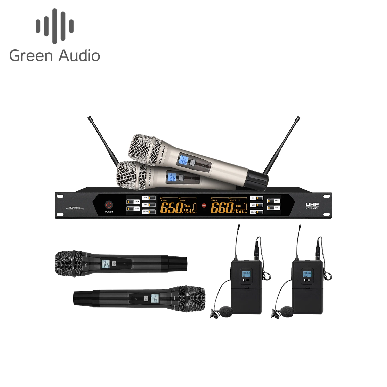

GAW-BR700D New BR series Professional UHF wireless 1 to 2 microphones Suitable for stage performance kTV bar outdoor Activities